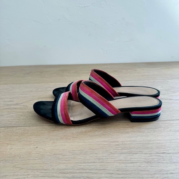 Loeffler Randall Rubie Striped Suede Slides - Picture 4 of 7